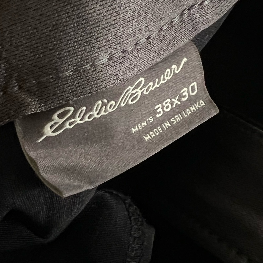 NWT Eddie Bauer Hiking Pants Men 38 x 30 Black Stretch Nylon Trek Tech Guide - Picture 8 of 9